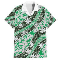 Matie Tahiti Tiare Monstera Family Matching Off Shoulder Maxi Dress and Hawaiian Shirt Polynesian Pattern Curve Style - Polynesian Pride
