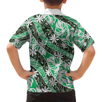 Matie Tahiti Tiare Monstera Family Matching Off Shoulder Short Dress and Hawaiian Shirt Polynesian Pattern Curve Style - Polynesian Pride