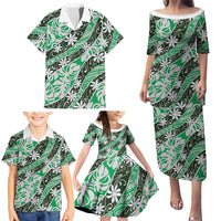 Matie Tahiti Tiare Monstera Family Matching Puletasi and Hawaiian Shirt Polynesian Pattern Curve Style LT01 - Polynesian Pride