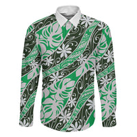 Matie Tahiti Tiare Monstera Family Matching Tank Maxi Dress and Hawaiian Shirt Polynesian Pattern Curve Style - Polynesian Pride