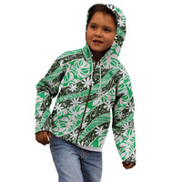 Matie Tahiti Tiare Monstera Kid Hoodie Polynesian Pattern Curve Style - Polynesian Pride