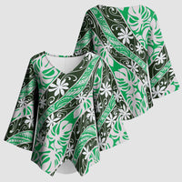 Matie Tahiti Tiare Monstera Kimono Sleeve Blouse Polynesian Pattern Curve Style - Polynesian Pride