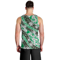 Matie Tahiti Tiare Monstera Men Tank Top Polynesian Pattern Curve Style - Polynesian Pride