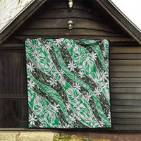 Matie Tahiti Tiare Monstera Quilt Polynesian Pattern Curve Style - Polynesian Pride