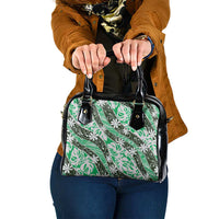 Matie Tahiti Tiare Monstera Shoulder Handbag Polynesian Pattern Curve Style - Polynesian Pride