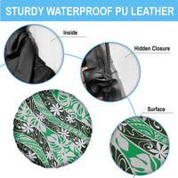 Matie Tahiti Tiare Monstera Spare Tire Cover Polynesian Pattern Curve Style - Polynesian Pride