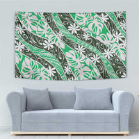 Matie Tahiti Tiare Monstera Tapestry Polynesian Pattern Curve Style LT01 - Polynesian Pride