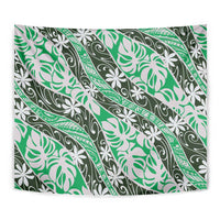 Matie Tahiti Tiare Monstera Tapestry Polynesian Pattern Curve Style LT01 - Polynesian Pride