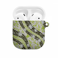Olive Tahiti Tiare Monstera AirPods Case Polynesian Pattern Curve Style LT01 Olive - Polynesian Pride