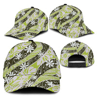 Olive Tahiti Tiare Monstera Classic Cap Polynesian Pattern Curve Style LT01 - Polynesian Pride