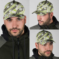 Olive Tahiti Tiare Monstera Classic Cap Polynesian Pattern Curve Style LT01 - Polynesian Pride