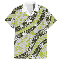 Olive Tahiti Tiare Monstera Family Matching Mermaid Dress and Hawaiian Shirt Polynesian Pattern Curve Style - Polynesian Pride