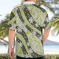 Olive Tahiti Tiare Monstera Hawaiian Shirt Polynesian Pattern Curve Style LT01 - Polynesian Pride