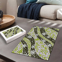 Olive Tahiti Tiare Monstera Puzzle Polynesian Pattern Curve Style LT01 - Polynesian Pride