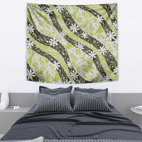 Olive Tahiti Tiare Monstera Tapestry Polynesian Pattern Curve Style LT01 - Polynesian Pride