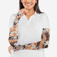 Puatou Tahiti Tiare Monstera Arm Sleeves Polynesian Pattern Curve Style LT01 - Polynesian Pride