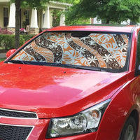 Puatou Tahiti Tiare Monstera Auto Sun Shade Polynesian Pattern Curve Style - Polynesian Pride