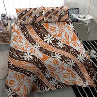 Puatou Tahiti Tiare Monstera Bedding Set Polynesian Pattern Curve Style LT01 - Polynesian Pride