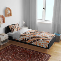 Puatou Tahiti Tiare Monstera Bedding Set Polynesian Pattern Curve Style LT01 - Polynesian Pride