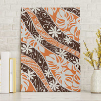 Puatou Tahiti Tiare Monstera Canvas Wall Art Polynesian Pattern Curve Style - Polynesian Pride