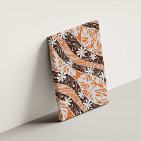 Puatou Tahiti Tiare Monstera Canvas Wall Art Polynesian Pattern Curve Style - Polynesian Pride