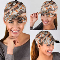 Puatou Tahiti Tiare Monstera Classic Cap Polynesian Pattern Curve Style LT01 - Polynesian Pride