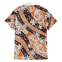 Puatou Tahiti Tiare Monstera Family Matching Off The Shoulder Long Sleeve Dress and Hawaiian Shirt Polynesian Pattern Curve Style - Polynesian Pride