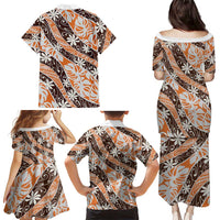 Puatou Tahiti Tiare Monstera Family Matching Puletasi and Hawaiian Shirt Polynesian Pattern Curve Style LT01 - Polynesian Pride