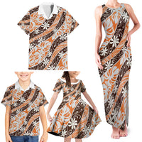 Puatou Tahiti Tiare Monstera Family Matching Tank Maxi Dress and Hawaiian Shirt Polynesian Pattern Curve Style - Polynesian Pride
