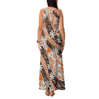 Puatou Tahiti Tiare Monstera Family Matching Tank Maxi Dress and Hawaiian Shirt Polynesian Pattern Curve Style - Polynesian Pride