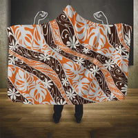 Puatou Tahiti Tiare Monstera Hooded Blanket Polynesian Pattern Curve Style - Polynesian Pride