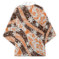 Puatou Tahiti Tiare Monstera Kimono Polynesian Pattern Curve Style - Polynesian Pride