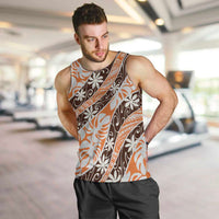 Puatou Tahiti Tiare Monstera Men Tank Top Polynesian Pattern Curve Style - Polynesian Pride