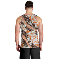Puatou Tahiti Tiare Monstera Men Tank Top Polynesian Pattern Curve Style - Polynesian Pride