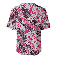 Tarona Tahiti Tiare Monstera Baseball Jersey Polynesian Pattern Curve Style - Polynesian Pride