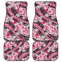Tarona Tahiti Tiare Monstera Car Mats Polynesian Pattern Curve Style - Polynesian Pride