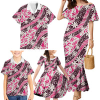 Tarona Tahiti Tiare Monstera Family Matching Mermaid Dress and Hawaiian Shirt Polynesian Pattern Curve Style - Polynesian Pride