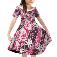 Tarona Tahiti Tiare Monstera Family Matching Off Shoulder Short Dress and Hawaiian Shirt Polynesian Pattern Curve Style - Polynesian Pride