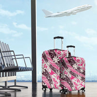 Tarona Tahiti Tiare Monstera Luggage Cover Polynesian Pattern Curve Style - Polynesian Pride