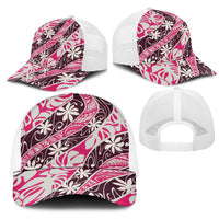 Tarona Tahiti Tiare Monstera Mesh Trucker Cap Polynesian Pattern Curve Style LT01 - Polynesian Pride
