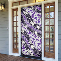 Vareau Tahiti Tiare Monstera Door Cover Polynesian Pattern Curve Style - Polynesian Pride