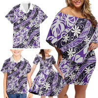 Vareau Tahiti Tiare Monstera Family Matching Off Shoulder Short Dress and Hawaiian Shirt Polynesian Pattern Curve Style - Polynesian Pride