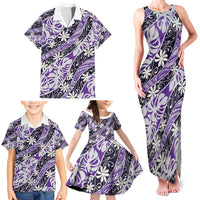 Vareau Tahiti Tiare Monstera Family Matching Tank Maxi Dress and Hawaiian Shirt Polynesian Pattern Curve Style - Polynesian Pride