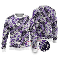 Vareau Tahiti Tiare Monstera Ugly Christmas Sweater Polynesian Pattern Curve Style - Polynesian Pride