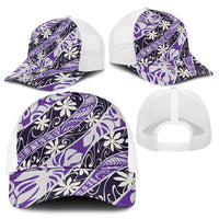 Vareau Tahiti Tiare Monstera Mesh Trucker Cap Polynesian Pattern Curve Style - Polynesian Pride
