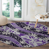 Vareau Tahiti Tiare Monstera Round Carpet Polynesian Pattern Curve Style LT01 - Polynesian Pride