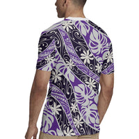 Vareau Tahiti Tiare Monstera Rugby Jersey Polynesian Pattern Curve Style - Polynesian Pride
