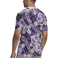 Vareau Tahiti Tiare Monstera Rugby Jersey Polynesian Pattern Curve Style LT01 - Polynesian Pride