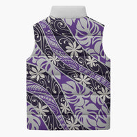 Vareau Tahiti Tiare Monstera Sleeveless Puffer Jacket Polynesian Pattern Curve Style LT01 - Polynesian Pride