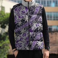 Vareau Tahiti Tiare Monstera Sleeveless Puffer Jacket Polynesian Pattern Curve Style LT01 - Polynesian Pride